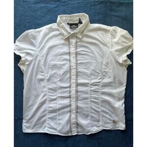Harley Davidson White Button Up Blouse